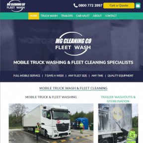 MG Cleaning Fleet Wash website by The Web Booth